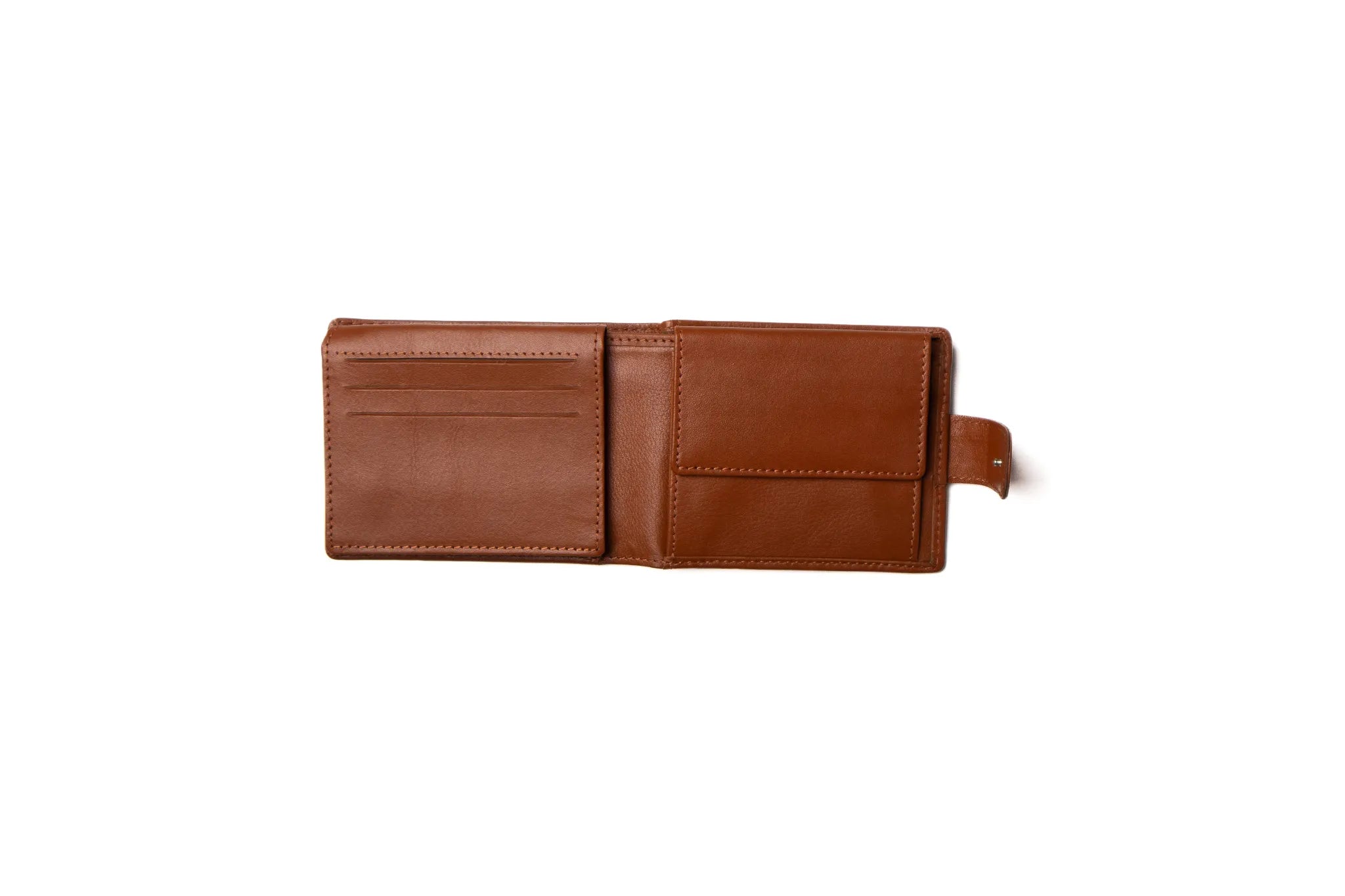 Classic Bifold Wallet - Cognac, with Coin Pocket
