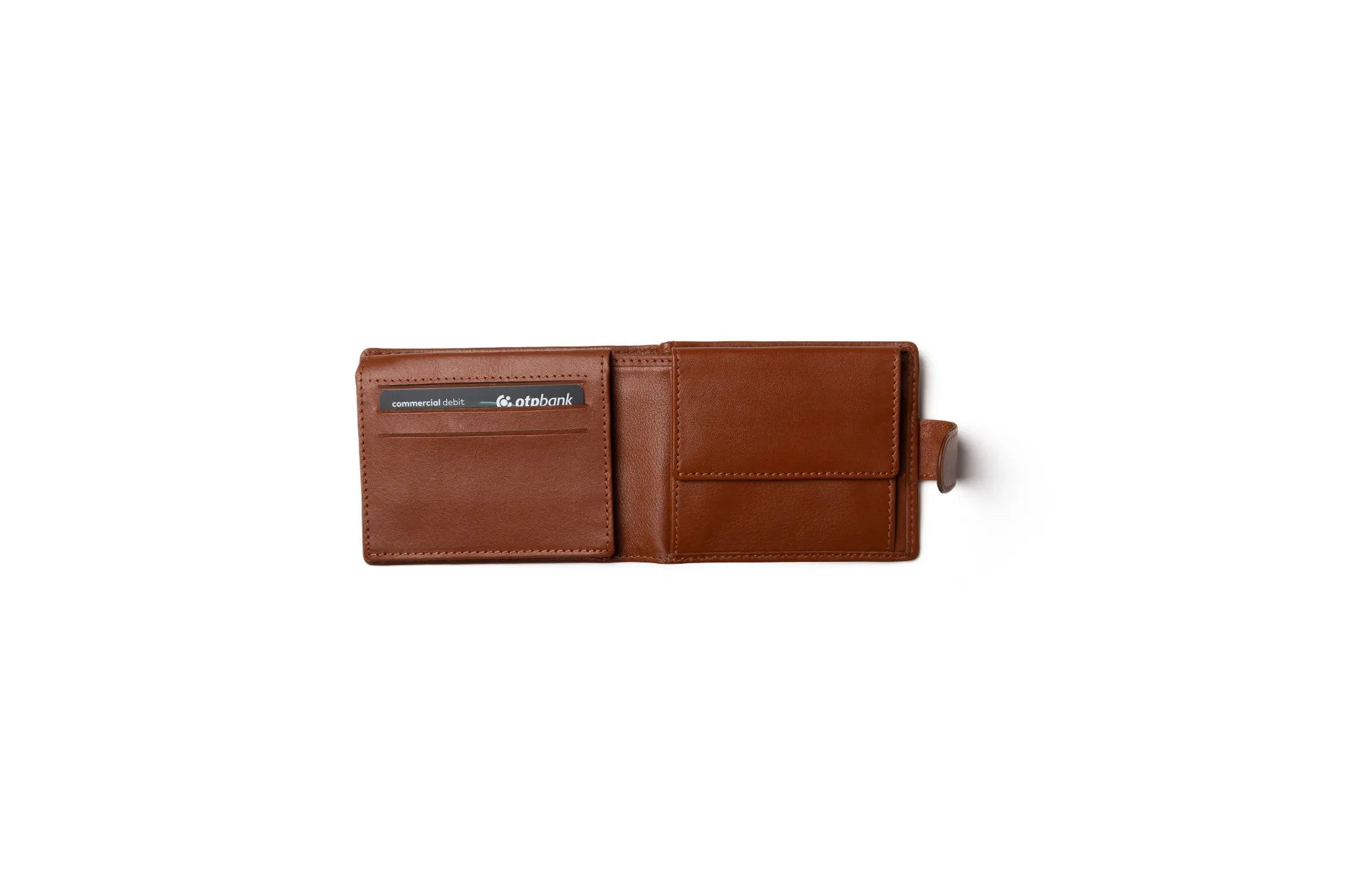 Classic Bifold Wallet - Cognac, with Coin Pocket