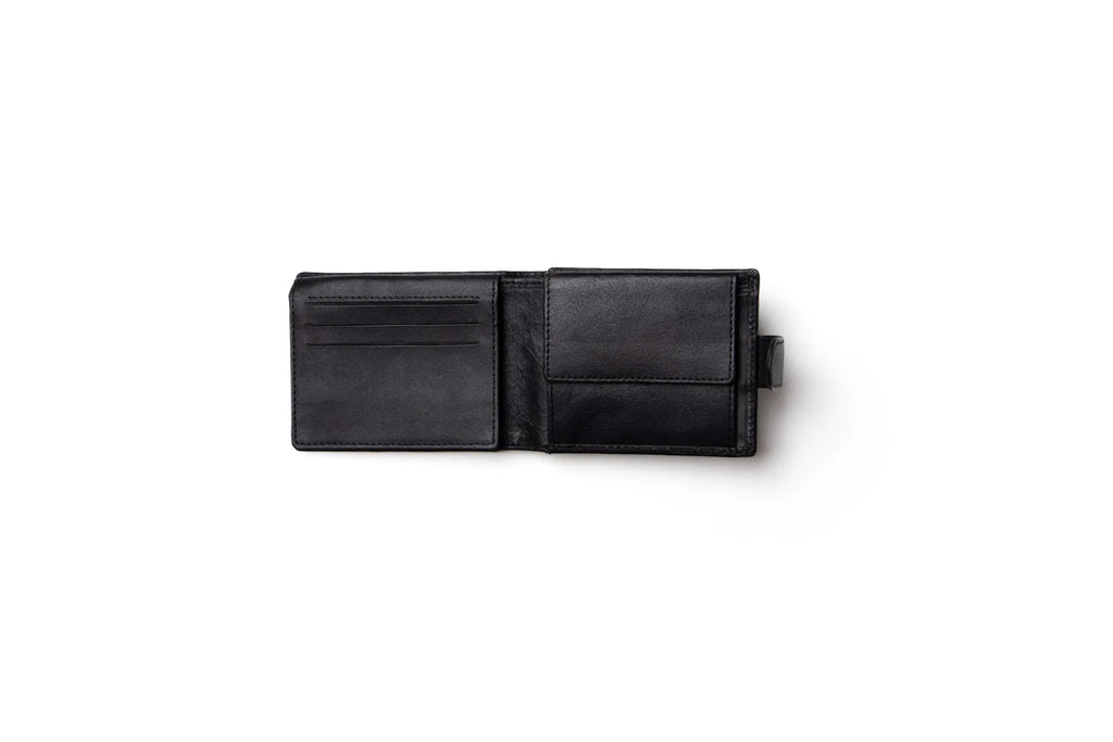 Classic Bifold Wallet - Black, with Coin Pocket