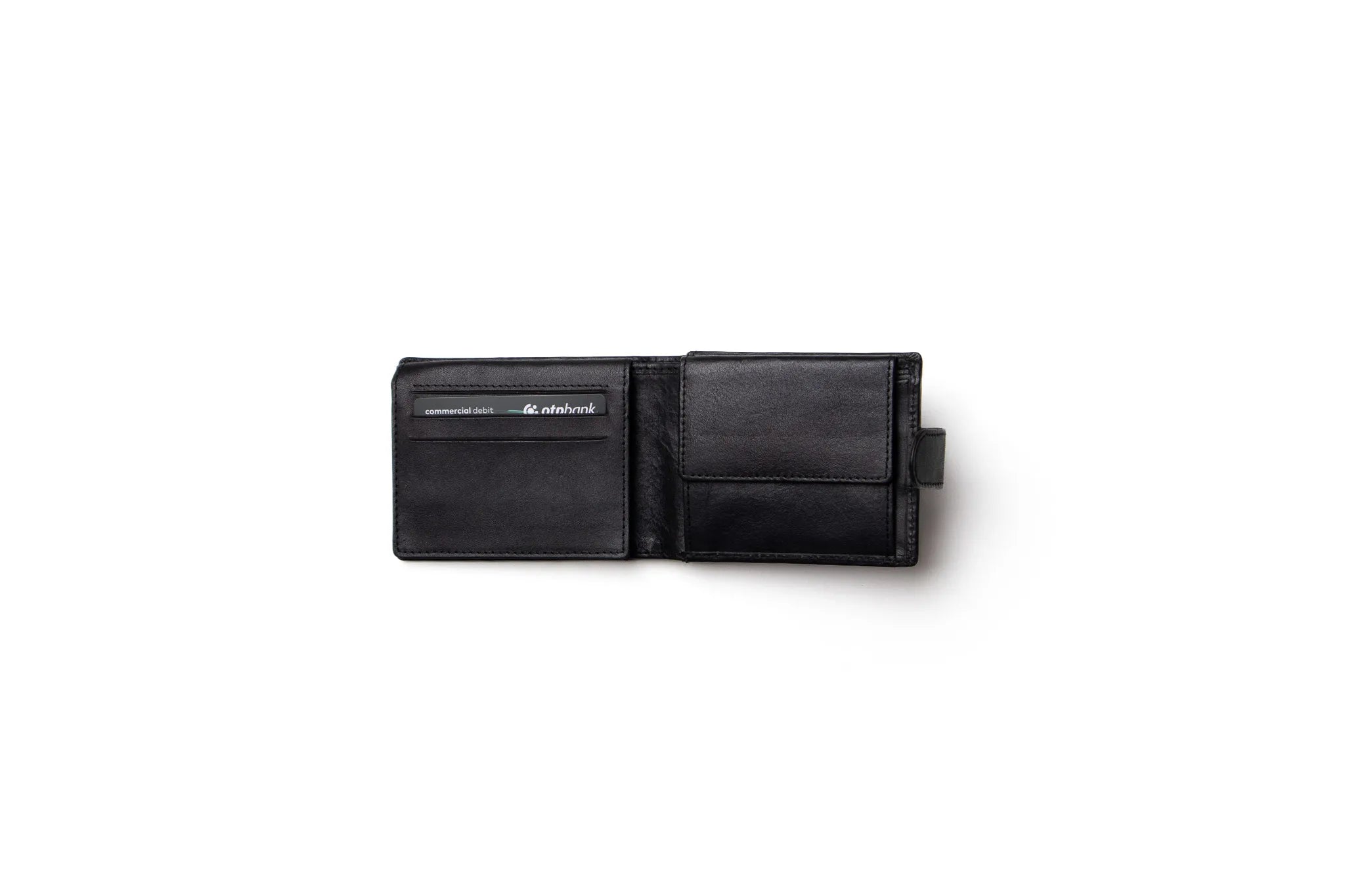 Classic Bifold Wallet - Black, with Coin Pocket