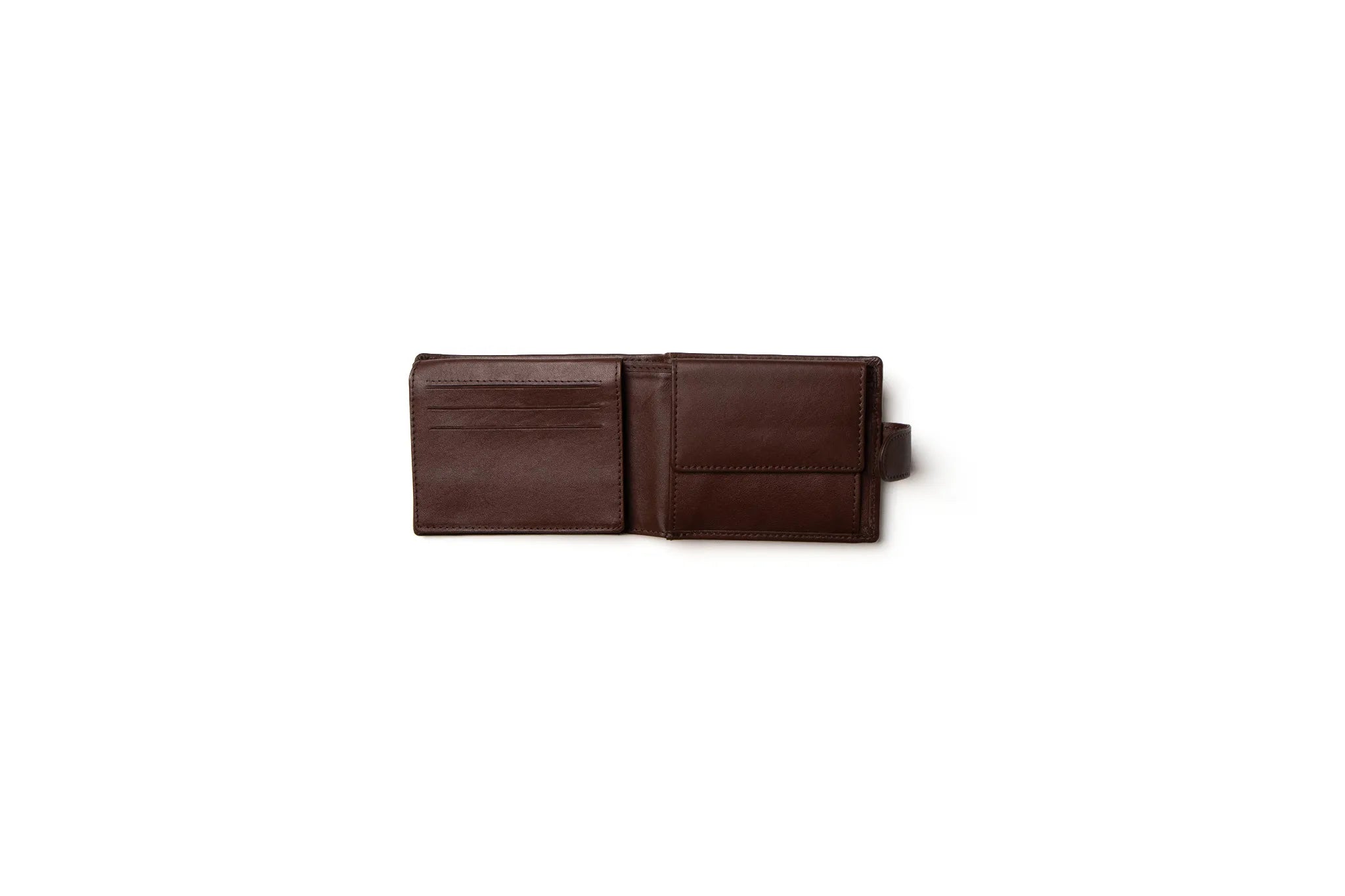 Classic Bifold Wallet - Dark Brown, with Coin Pocket