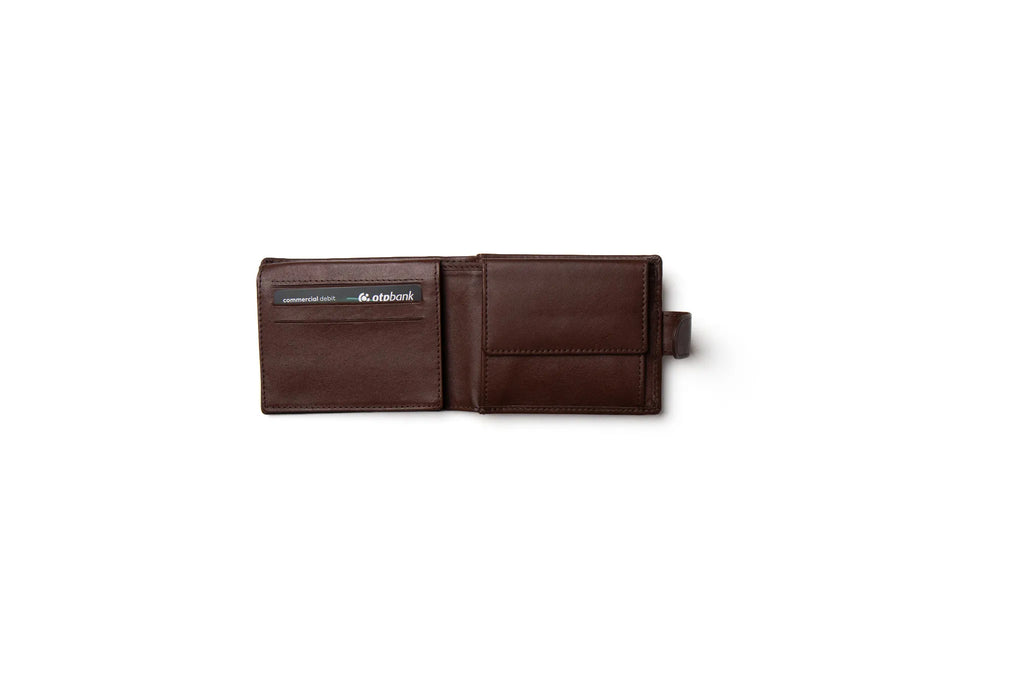 Classic Bifold Wallet - Dark Brown, with Coin Pocket