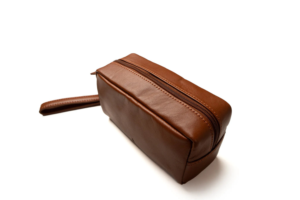 Compact Toiletry Bag - Cognac, Small