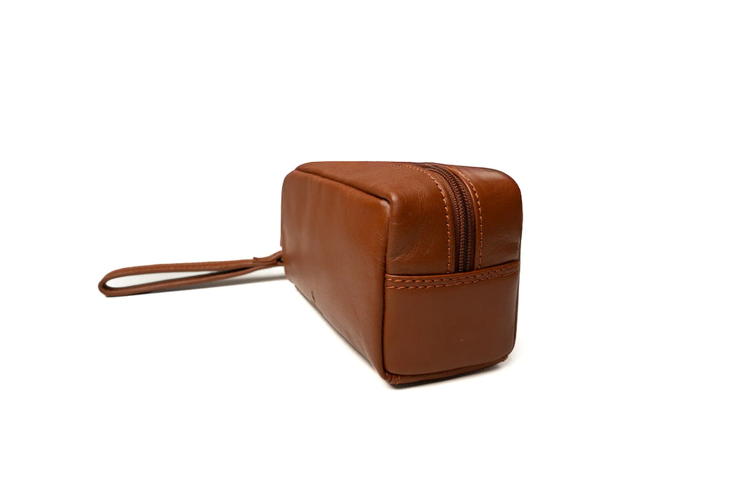 Compact Toiletry Bag - Cognac, Small