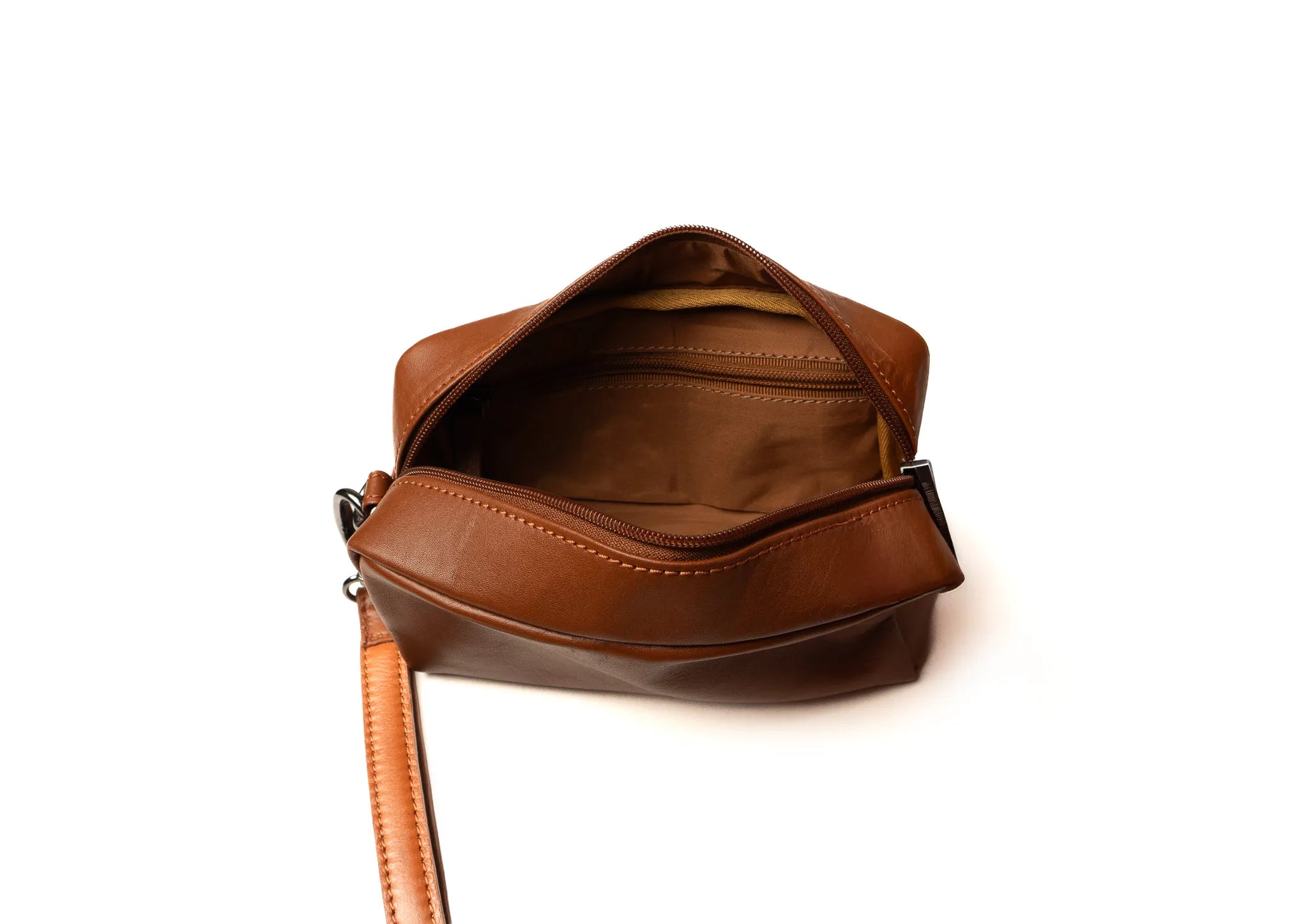 Compact Toiletry Bag - Cognac, Small