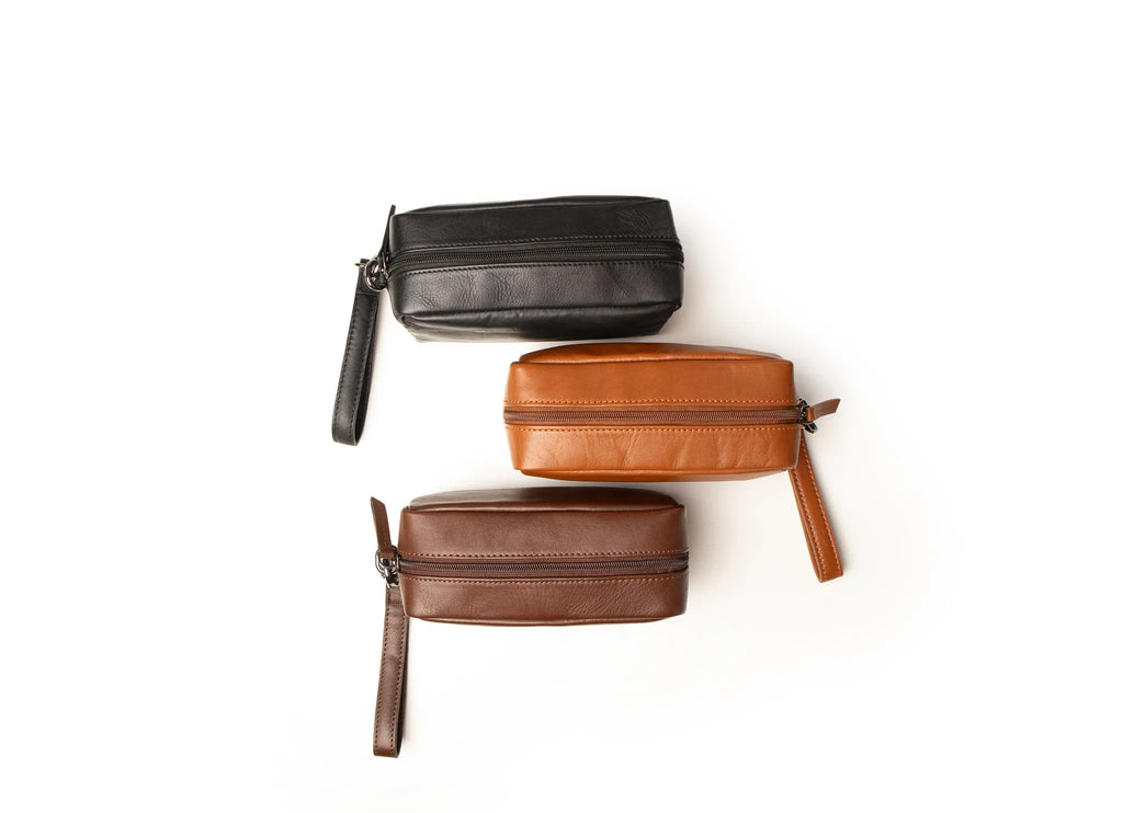Compact Toiletry Bag - Cognac, Small