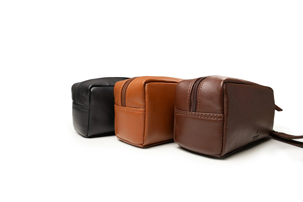 Compact Toiletry Bag - Cognac, Small