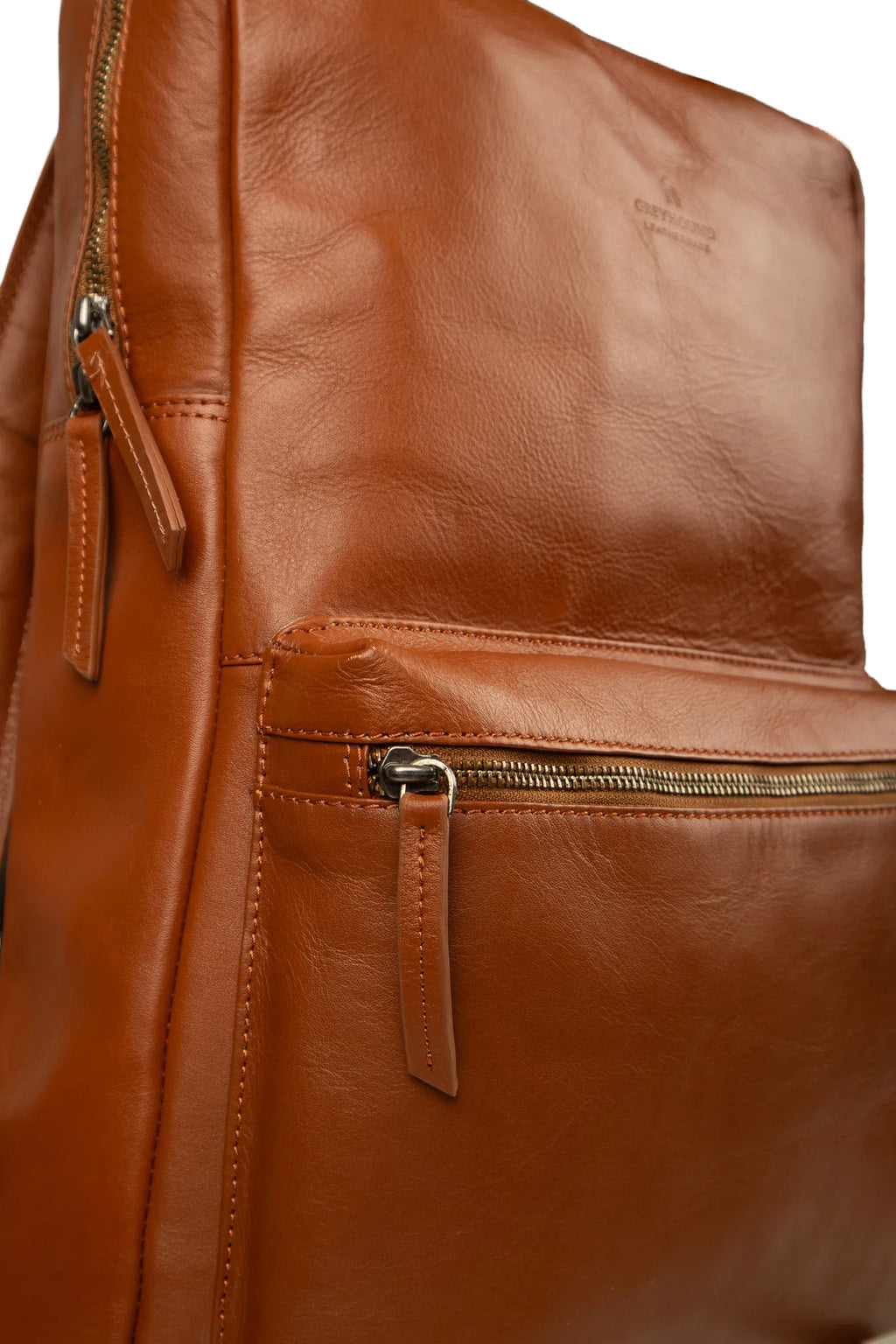 Zip Top Backpack - Cognac