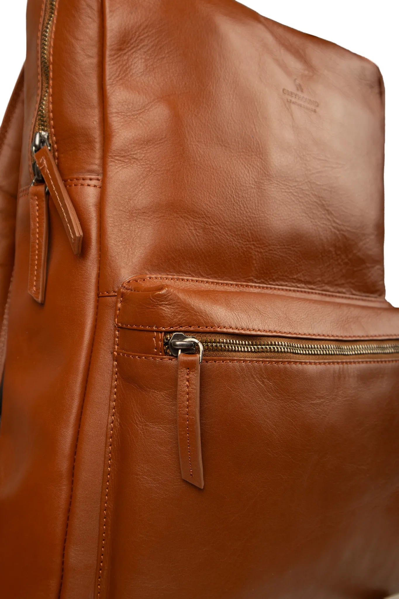 Zip Top Backpack - Cognac