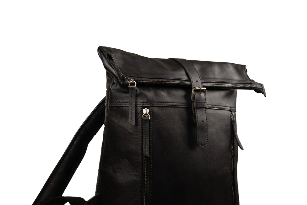 Roll Top Backpack - Black