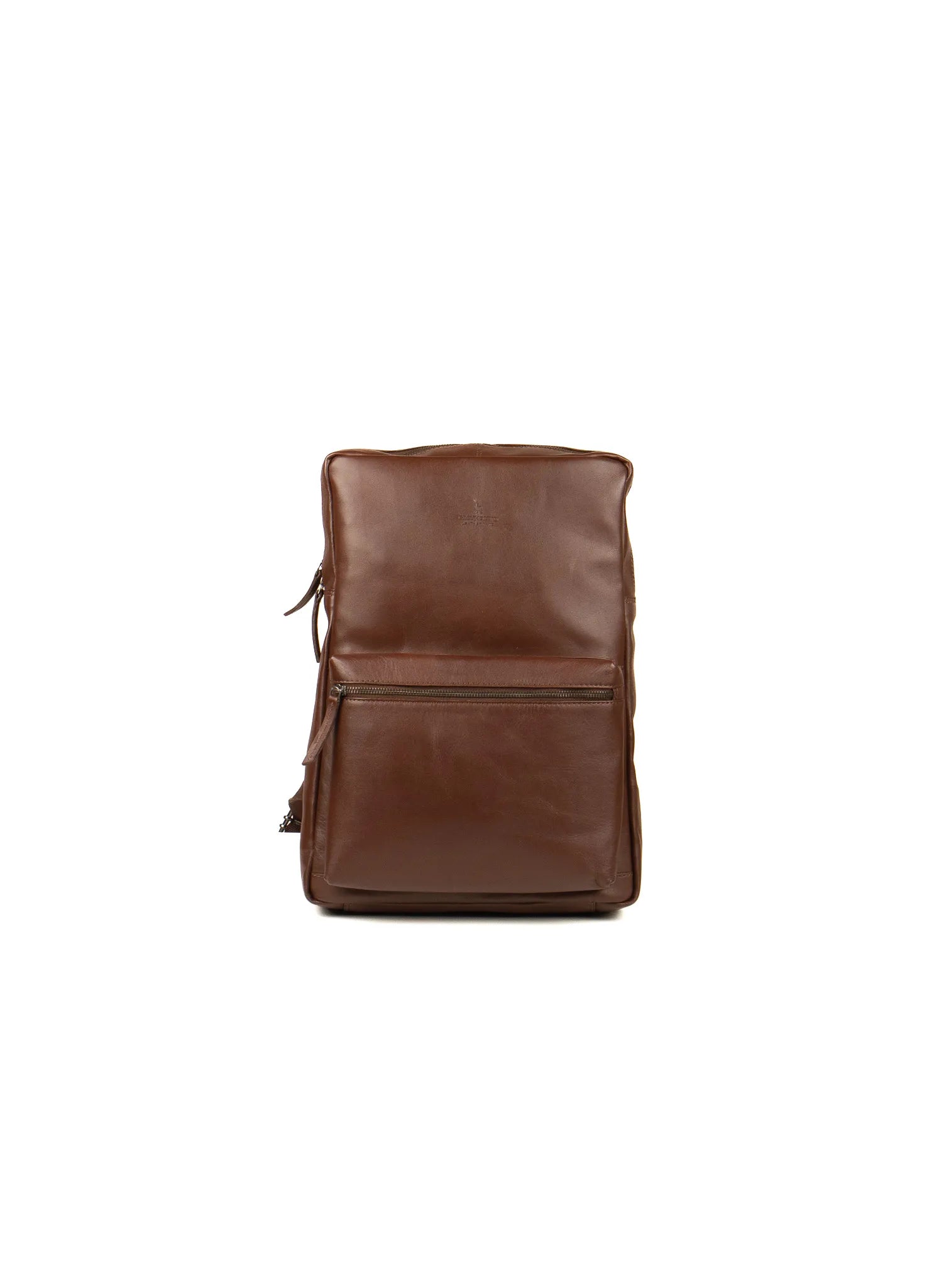 Zip Top Backpack - Dark Brown