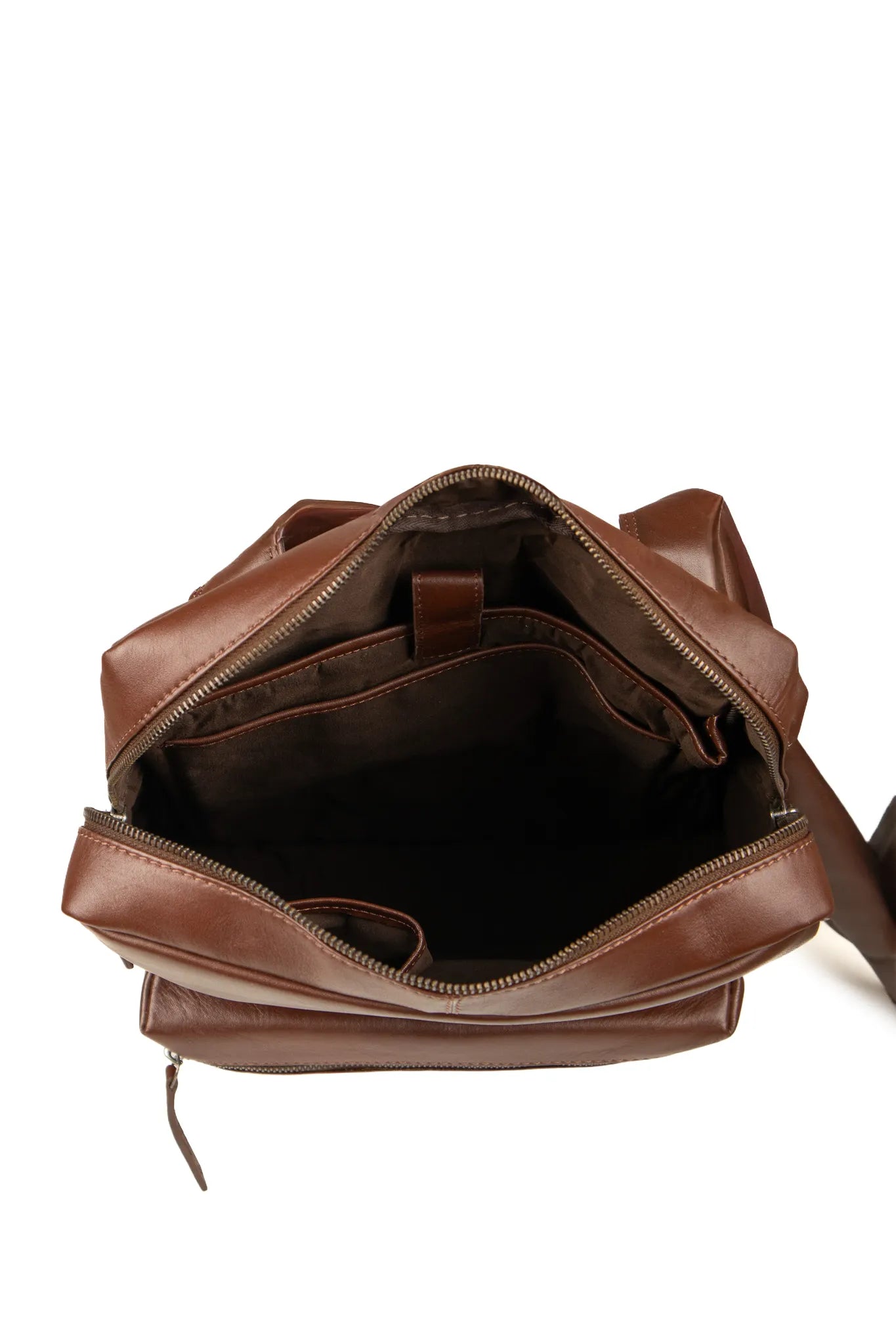 Zip Top Backpack - Dark Brown