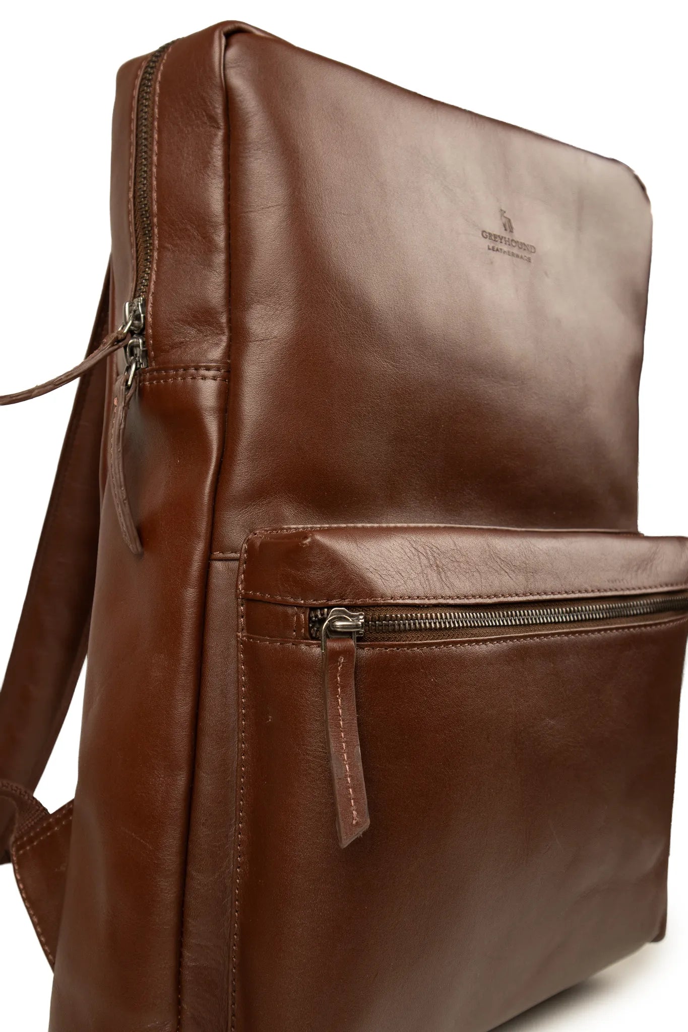 Zip Top Backpack - Dark Brown