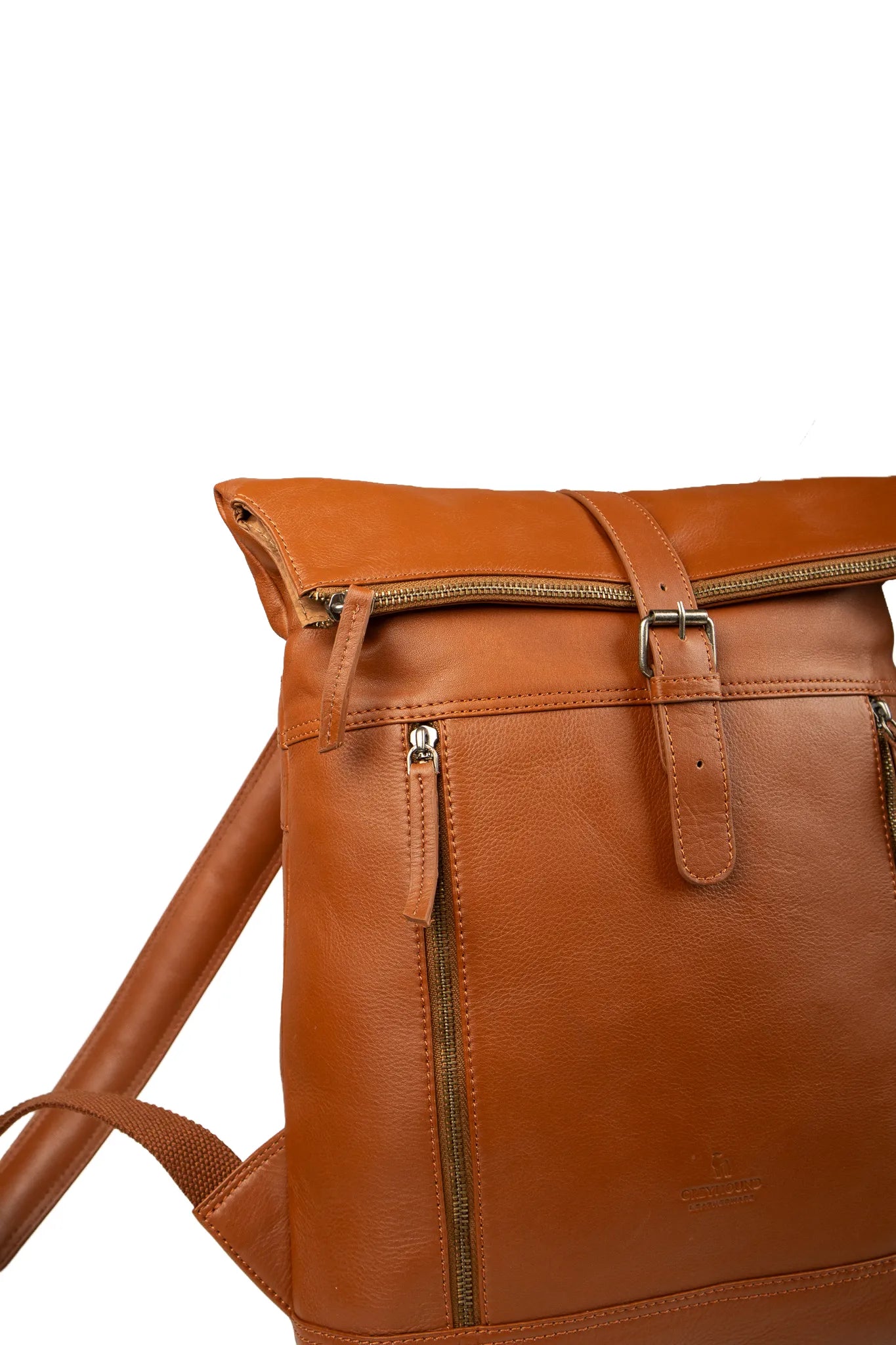 Roll Top Backpack - Cognac