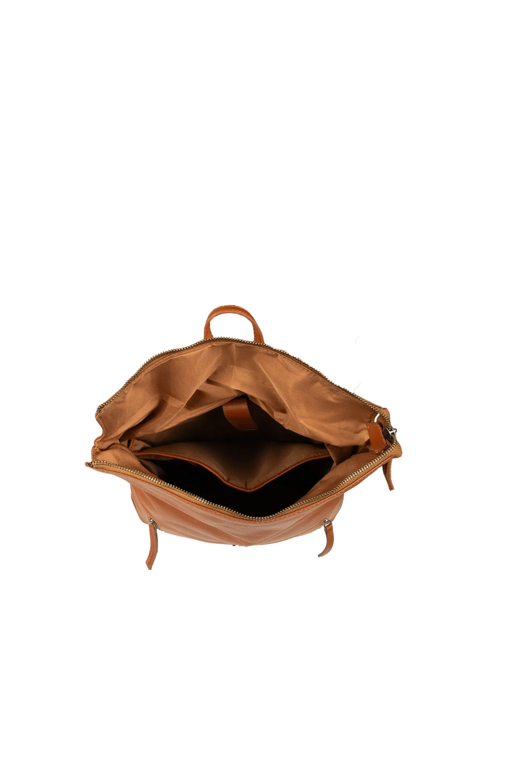 Roll Top Backpack - Cognac