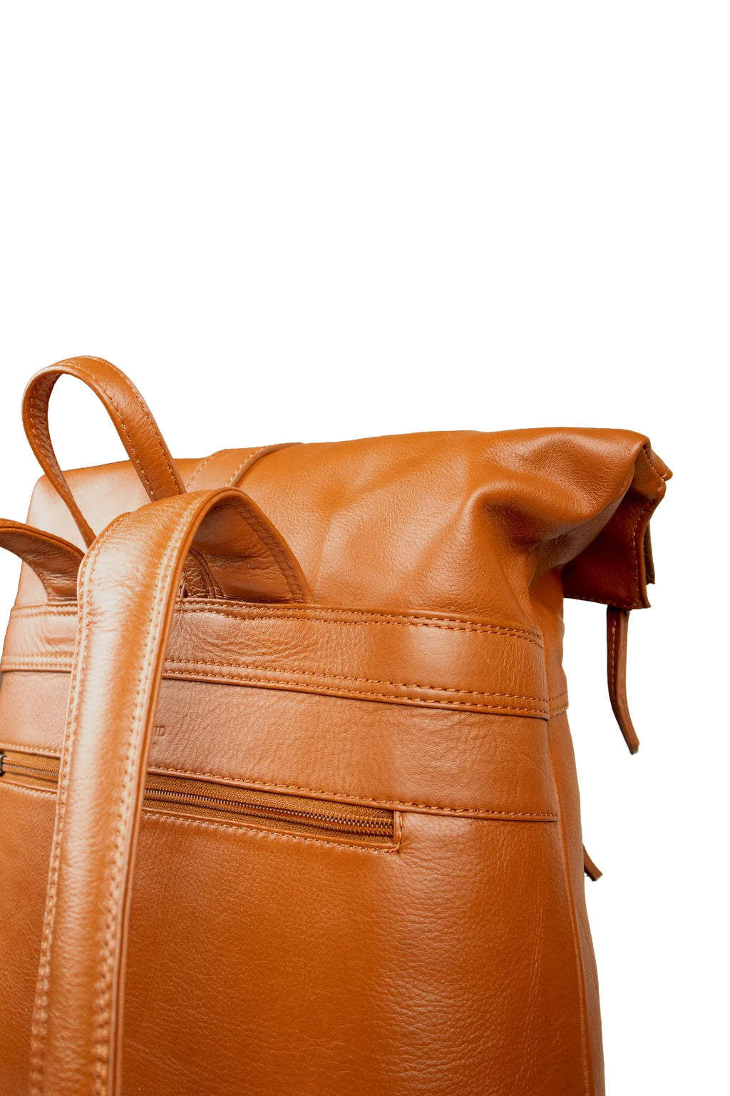 Roll Top Backpack - Cognac